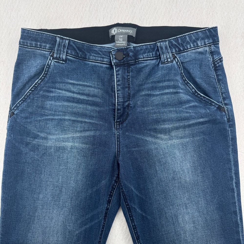 Democracy Ab Technology Straight Leg Jeans Womens 14 (36x27) Blue‎ Denim Stretch